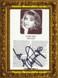 Elaine Paige Signed Picture Autographed Singer Radio DJ