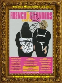 French & Saunders Autograph Signed Comedians 2010 Tour Flyer