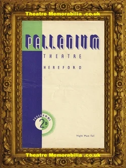 Night Must Fall theatre programme, Palladium Theatre Hereford 1940