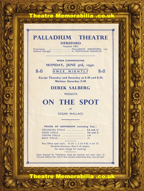 On The Spot theatre programme, Palladium Theatre Hereford 1940 - image 3