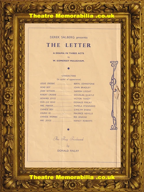 The Letter theatre programme, Palladium Theatre Hereford 1941 - image 4