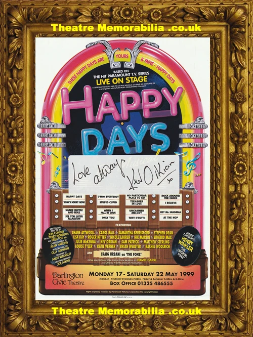 Kev Orkian signed Happy Days theatre flyer 1999 - image 2