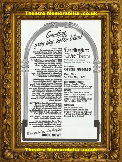 Kev Orkian signed Happy Days theatre flyer 1999 - image 3