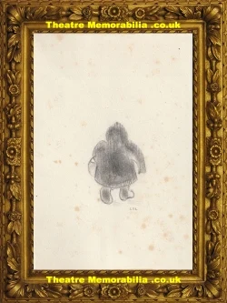 Pencil sketch woman and basket attributed to L S Lowry