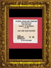 Sam Brown & Joe Brown Concert Floral Pavilion Theatre + Signed Ticket