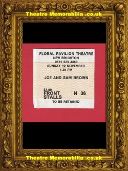 Sam Brown signed sheet with Floral Pavilion Theatre concert ticket