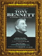 Tony Bennett Autograph Signed Flyer An Evening With Tour 1998