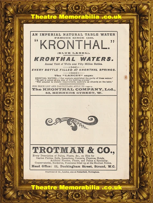 Young Mr Yarde theatre programme, Royalty Theatre London 1898 - image 4