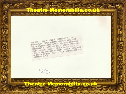 Quadrophenia Film Original Press Photograph 1979 - Theatre Memorabilia - Theatre Programmes - Theatre Memorabilia - Theatre Programmes Quadrophenia Film Original Press Photograph 1979 - Theatre Memorabilia - Theatre Programmes Theatre Memorabilia - Theatre Programmes