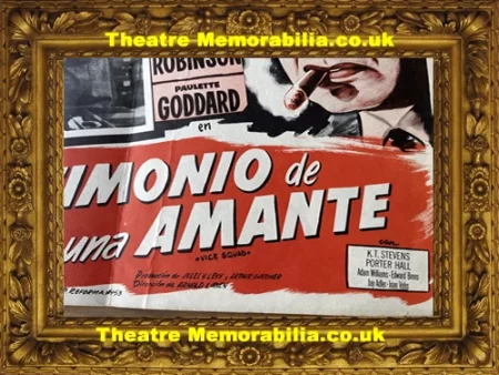  Film Poster – Testimonial De Una Amante – Vice Squad 1953 - Theatre Memorabilia - Theatre Programmes Theatre Memorabilia - Theatre Programmes