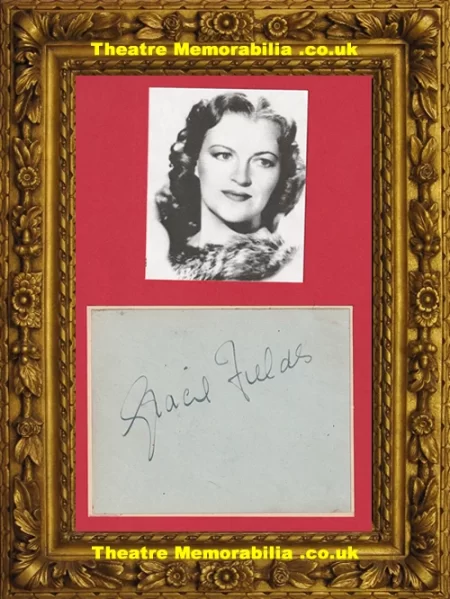  Gracie Fields Autograph Signed Sheet – Singer - Theatre Memorabilia - Theatre Programmes Theatre Memorabilia - Theatre Programmes