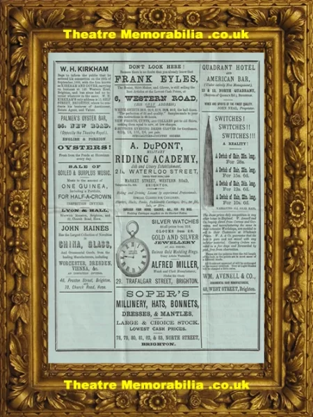  Brighton Theatre Royal – The Mystery Of A Hansom Cab – 1888 - Theatre Memorabilia - Theatre Programmes Theatre Memorabilia - Theatre Programmes