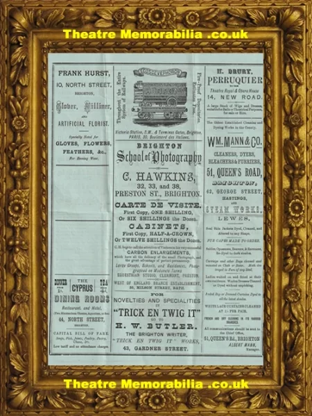  Brighton Theatre Royal – The Mystery Of A Hansom Cab – 1888 - Theatre Memorabilia - Theatre Programmes Theatre Memorabilia - Theatre Programmes