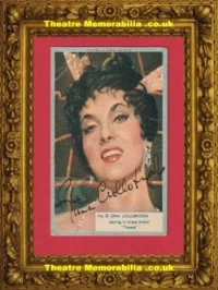 Gina Lollobrigida Autograph Signed Picture Card Actress Model