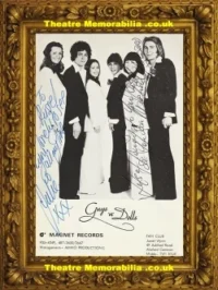 Guys N Dolls Autograph Signed Picture Card – Pop Band 1970s