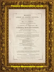 London Walworth Lecture Hall – 1852 – First Show