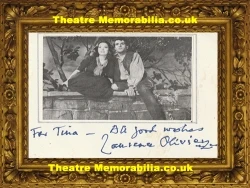 Laurence Olivier signed picture card