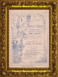 London Princes Theatre – School For Scandal – 1885