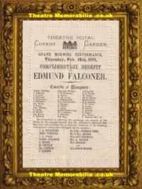 London Covent Garden Theatre – Charity Event Edmund Falconer – 1871