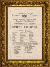 London Covent Garden Theatre – Charity Event Edmund Falconer – 1871