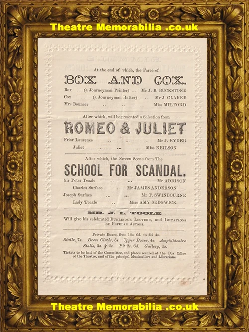 Charity event theatre programme, Covent Garden Theatre London 1871 - image 3
