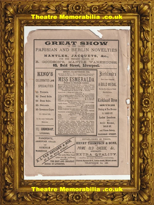 Miss Esmeralda burlesque theatre programme, Prince Of Wales Theatre London 1888 - image 3