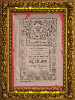 Miss Esmeralda burlesque theatre programme, Prince Of Wales Theatre London 1888