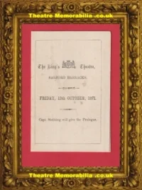 London The Kings Barracks Theatre – Aladdin – Wonderful Scamp – 1871