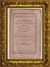 London Theatre Royal – William And Susan – Opera Programme 1859