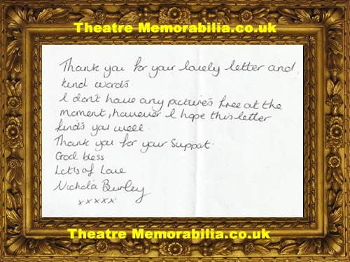 Nichola Burley Autograph Signed Letter - Image 2