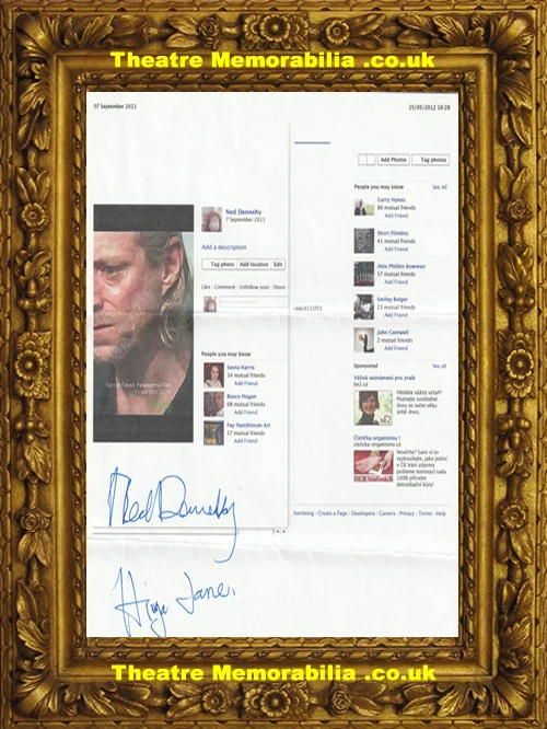 Ned Dennehy Autograph Signed Sheet Banished Dickensian Peaky Blinders - Image 2