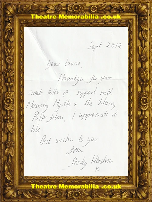 Shirley Henderson Autograph Signed Sheet Letter Harry Potter - Image 2