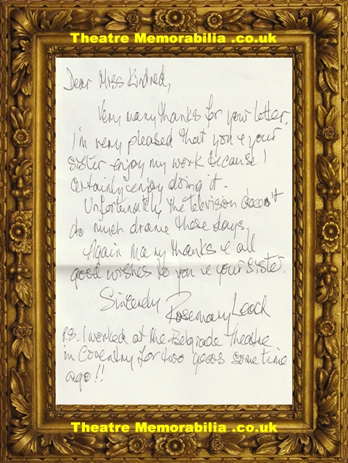 Rosemary Leach Autograph Signed Sheet - 84 Charing Cross Road - Image 2