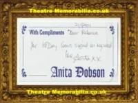 Anita Dobson Autograph Signed Compliments Slip