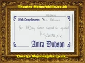 Anita Dobson Autograph Signed Compliments Slip
