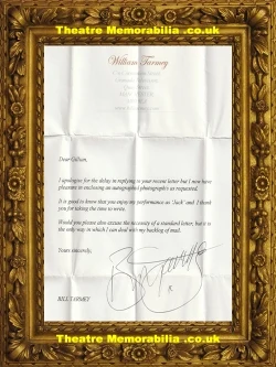 Bill Tarmey signed letter Coronation Street Jack Duckworth