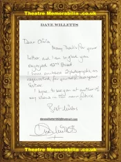 Dave Willetts Autograph Signed Sheet West End Musicals Actor