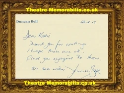 Duncan Bell signed autograph sheet, Heartbeat