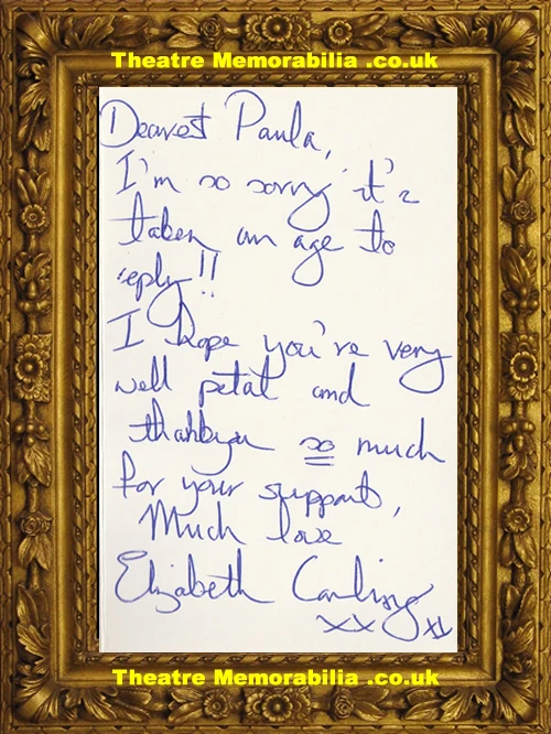 Elizabeth Carling signed card, Goodnight Sweetheart - image 3