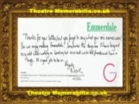 Emmerdale Niog Autograph Signed Compliments Slip ? – Help 25