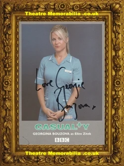 Georgina Bouzova signed Casualty cast card