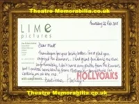 Harvey Virdi Autograph Signed Compliments Slip Kumars Hollyoaks