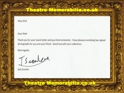 Jack Scanlon signed autograph sheet, The Boy in the Striped Pajamas