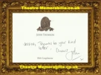 John Thomson Autograph Signed Compliments Slip Cold Feet Corrie