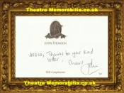John Thomson Autograph Signed Compliments Slip Cold Feet Corrie