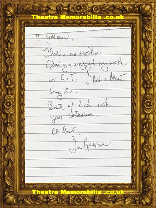Jon Harrman signed letter note, help identify - image 2