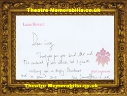 Laura Howard signed compliments slip, Midsomer Murders