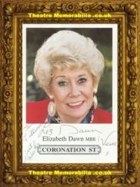 Liz Dawn Autograph Signed Cast Card Coronation Street Vera Duckworth