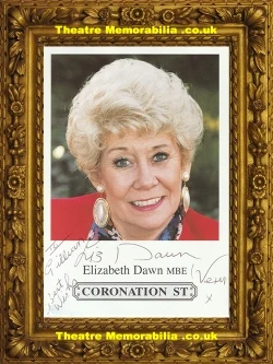 Liz Dawn signed Coronation Street cast card Vera Duckworth