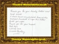 Nichola Burley Autograph Signed Letter